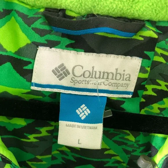Columbia Boys Twist Tip II Jacket Puffer Geometric Green L